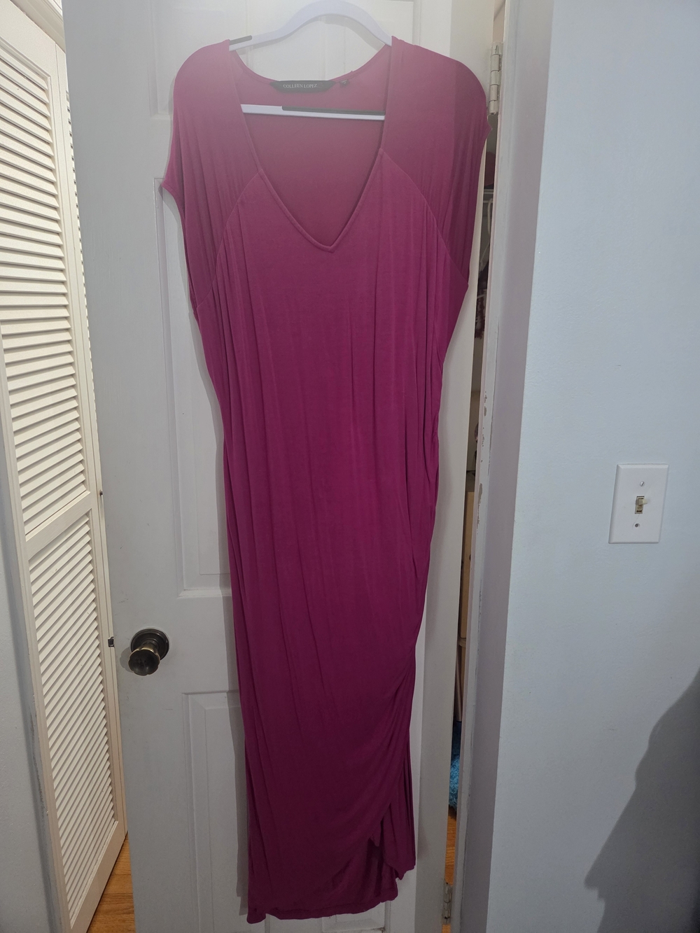 Colleen Lopez Fuchsia V-Neck Maxi Dress
